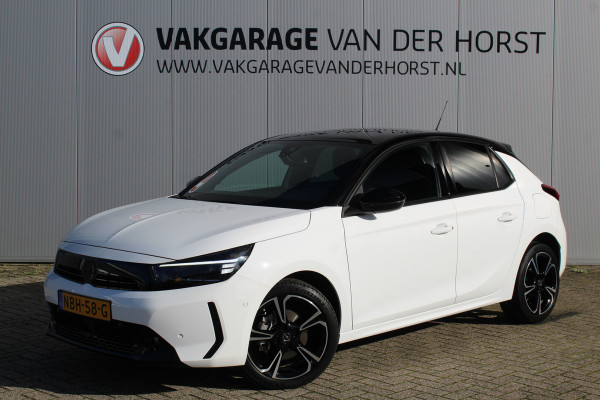 Opel Corsa 1.2-100pk Turbo Sport. In nieuwstaat verkerende luxe Opel Corsa ! Autm. airco, cruise cntrl, lane assist, panoramadak, verwarmde stoelen, LM wielen, camera, parkeersensoren v+a, navigatie by Apple Carplay/Android auto, full LED verl. etc.