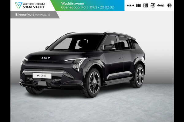 Kia EV3 GT-PlusLine 81.4 kWh | Actieprijs* | Navi. | Clima. | Adapt. Cruise. | Stoel&Stuur Verwarming | Glazen Kanteldak | Harman Kardon | Vegan Lederen Stoelbekleding 'GT-Line | Slimme Parkeerassistentie | Dodehoekcamera