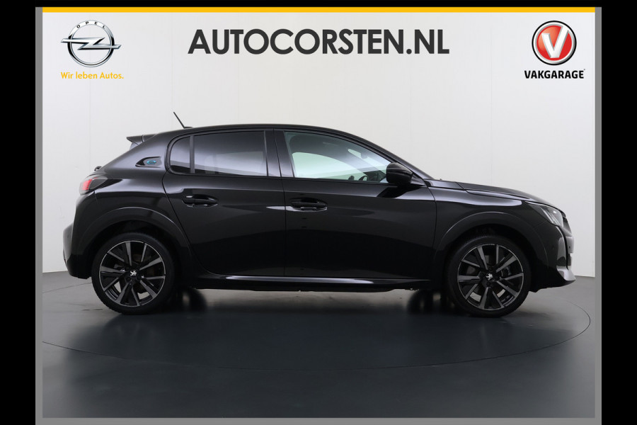 Peugeot e-208 EV GT 350 Panoramadak 360°Camera Navi Ecc Apple Carplay Android Auto Cruise Control Led Pdc Privacy Glas Isofix DAB Bluetooth Lmv 17" Regen-Lichtsensor 1e Eigenaar Origineel Nederlandse Auto
