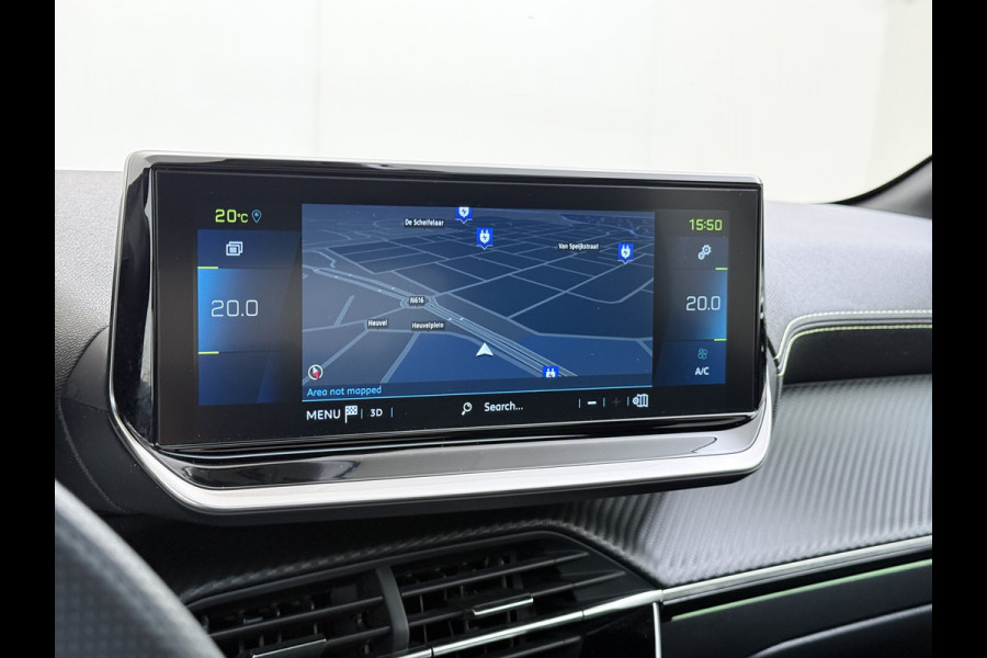 Peugeot e-208 EV GT 350 Panoramadak 360°Camera Navi Ecc Apple Carplay Android Auto Cruise Control Led Pdc Privacy Glas Isofix DAB Bluetooth Lmv 17" Regen-Lichtsensor 1e Eigenaar Origineel Nederlandse Auto