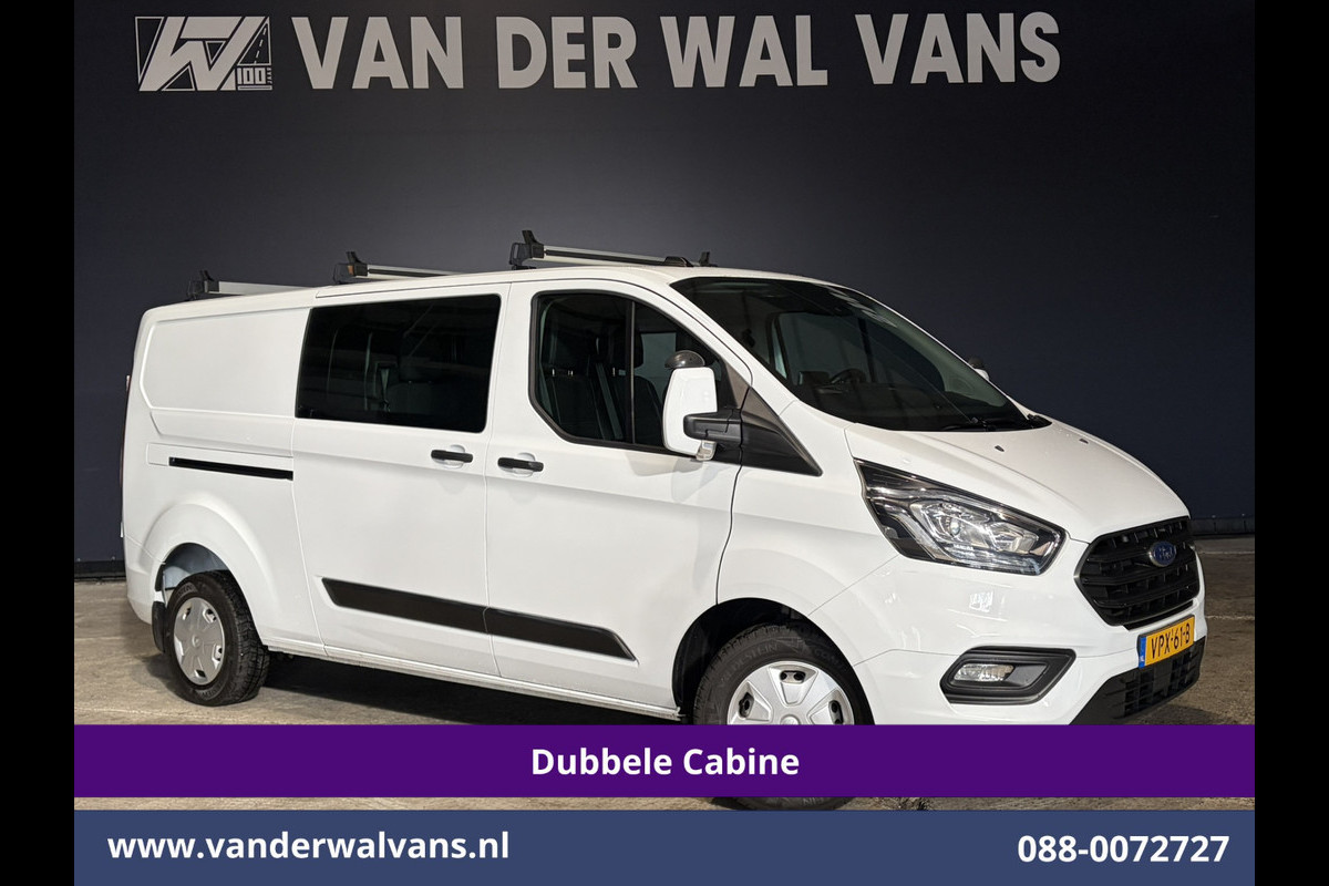 Ford Transit Custom 2.0 TDCI 130pk L2H1 Dubbele Cabine Euro6 Airco | 6-Zits | Apple Carplay | LED | Cruisecontrol 2800kg trekhaak, Dakdragers, Stoelverwarming, Verwarmde voorruit, Parkeersensoren