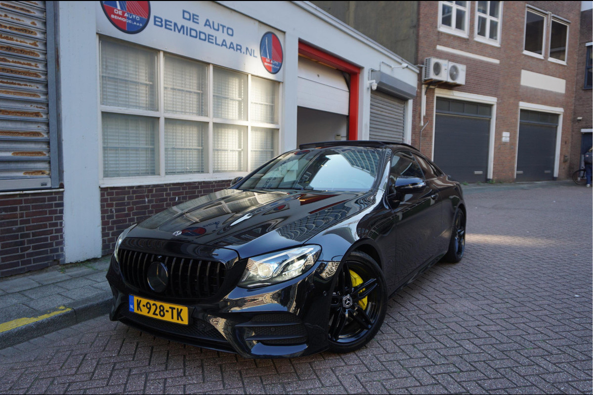 Mercedes-Benz E-Klasse Coupé 350 AMG Line | Black Optic | Pano | Sfeer | Leer | Adaptive + Lane | 360 | Aut9
