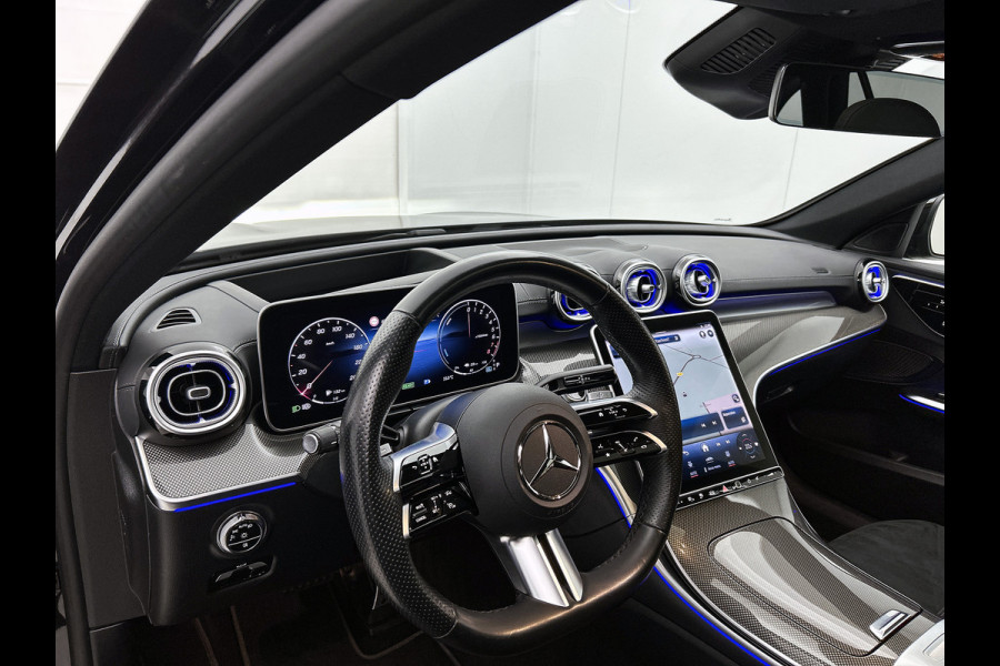 Mercedes-Benz C-Klasse Estate 300 e Star Edition AMG Line Plus | AMG in en Exterieur | Sfeerverlichting | Memory Seats | Trekhaak | Panoramadak schuif kantel dak | Incl. 24 maanden Mercedes-Benz Certified Garantie.