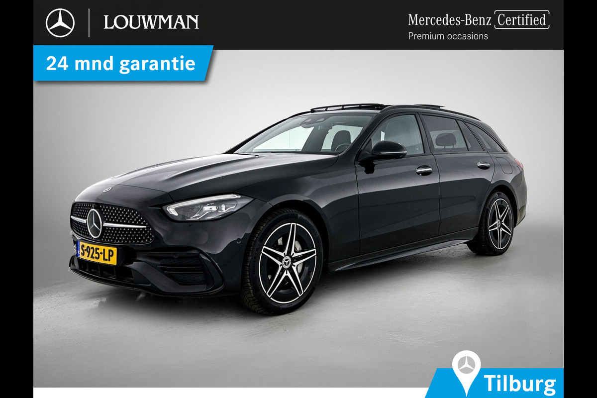 Mercedes-Benz C-Klasse Estate 300 e Star Edition AMG Line Plus | AMG in en Exterieur | Sfeerverlichting | Memory Seats | Trekhaak | Panoramadak schuif kantel dak | Incl. 24 maanden Mercedes-Benz Certified Garantie.