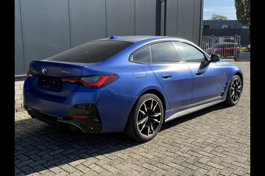 BMW i4 M50 High Executive 84 kWh 19"/Lederen M-stoelen + memory/Harman Kardon/Keyless/Camera/Adaptief M onderstel/Stoelverwarming