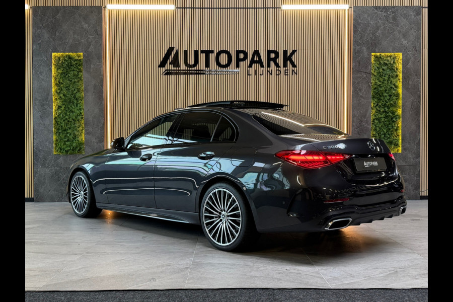Mercedes-Benz C-Klasse 300 e AMG LINE |PANO|FABRIEKSGARANTIE|SFEERVERLICHTING|GLASCOATING|CARPLAY|DEALER ONDERHOUDEN|19INCH|313PK|