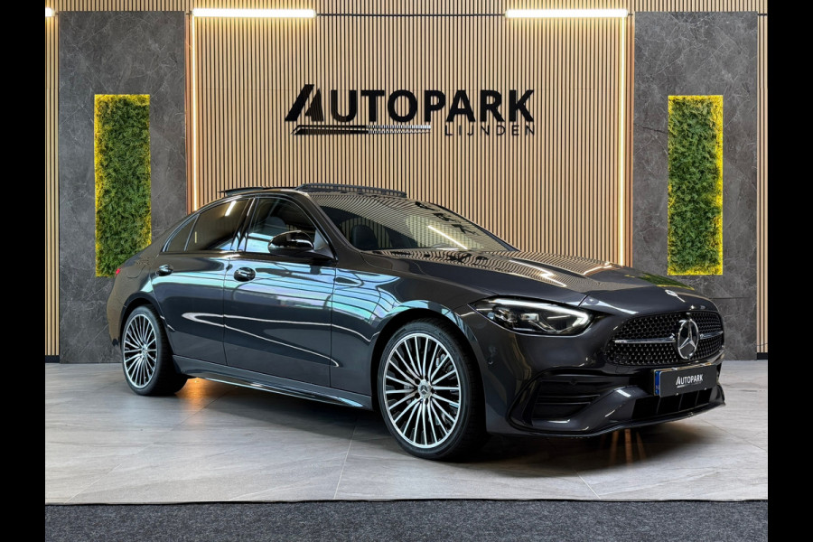 Mercedes-Benz C-Klasse 300 e AMG LINE |PANO|FABRIEKSGARANTIE|SFEERVERLICHTING|GLASCOATING|CARPLAY|DEALER ONDERHOUDEN|19INCH|313PK|