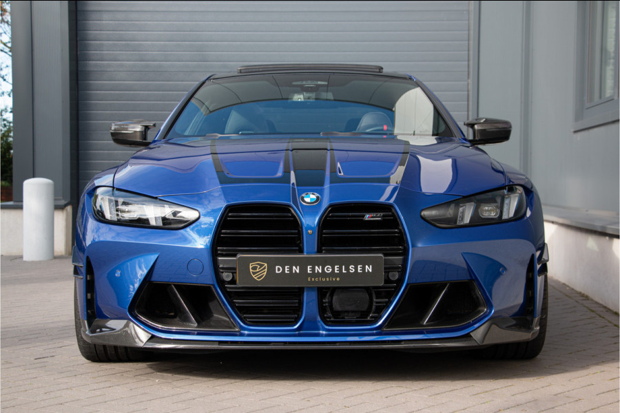 BMW M4 xDrive Competition 531PK | ACC | M Performance Aero Parts |360 Cam | HUD | Harman Kardon | Pano | Stoel Ventilatie + Verwarming  M Drive Professional | LCI | LED | Stuurverwarming | Frozen Portimao Blau metallic | Nieuwprijs €171.214,- | Shadow Line | Fabrieksgarantie.