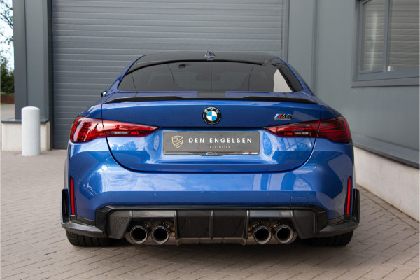 BMW M4 xDrive Competition 531PK | ACC | M Performance Aero Parts |360 Cam | HUD | Harman Kardon | Pano | Stoel Ventilatie + Verwarming  M Drive Professional | LCI | LED | Stuurverwarming | Frozen Portimao Blau metallic | Nieuwprijs €171.214,- | Shadow Line | Fabrieksgarantie.