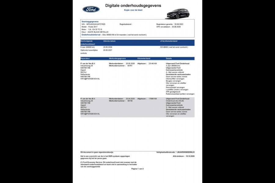 Ford Fiesta 1.0 EcoBoost ST-Line 100pk/74kW 6-bak | Adapt. Cruise | Winter Pack | Trekhaak |