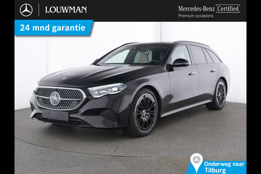 Mercedes-Benz E-Klasse Estate 300 e Avantgarde Night Edition Panorama Schuif-Kanteldak | Digital Licht | 20 Inch Velgen | Trekhaak | AC en DC Laden | Stuur en Stoelverwarming. Inclusief 24 maanden MB Certified garantie voor Europa
