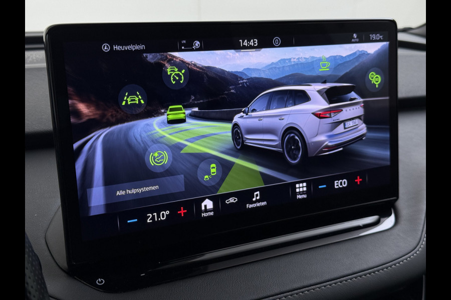 Škoda ENYAQ iV 180PK Sportline SOH 90% Sportstoelen Adap.Cruise Stuurverwarming Lmv 21" Blind Spot Assist Camera Apple Carplay Android Auto Privacy Glas Pdc Isofix Lane Assist P-Assist Dodehoekdetectie IV60 1e Eigenaar Dealeronderhouden Origineel Nederlandse Auto