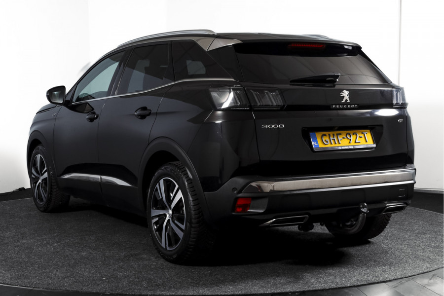 Peugeot 3008 1.6 PureTech 180 PK GT - Automaat | Afn. Trekhaak | Dig. Cockpit | Adapt. Cruise | Leder-+stoelverw. | Elek. stoelen | Camera | NAV | ECC | Elek. Klep | LM 18" |