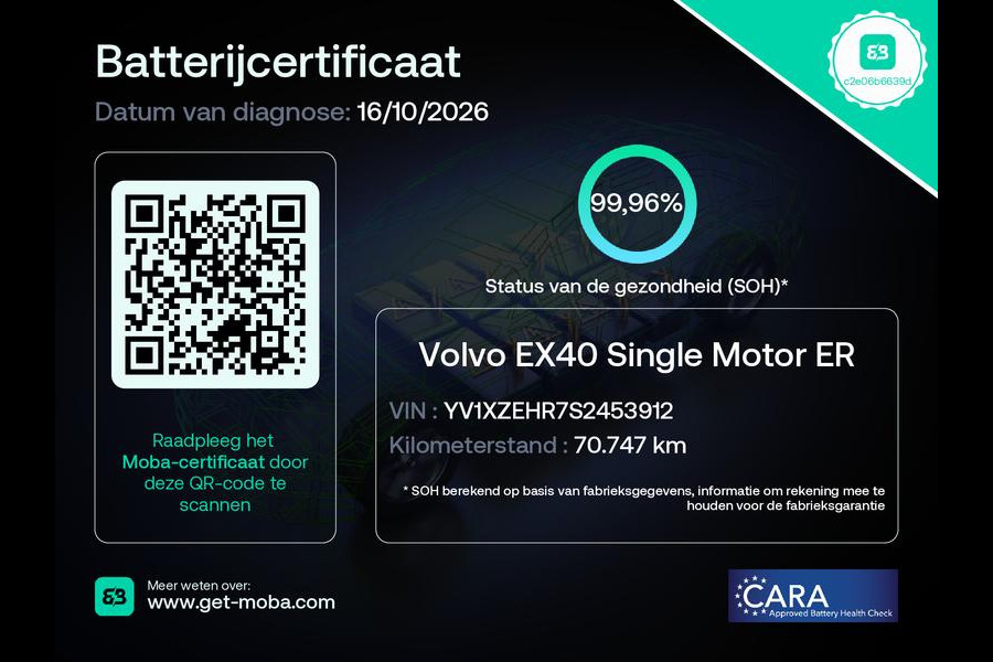Volvo EX40 Single Motor Extended Range Ultra 82 kWh | 99,96% SOH | Pano | Memory Seats | 360 camera | Trekhaak | Harman Kardon