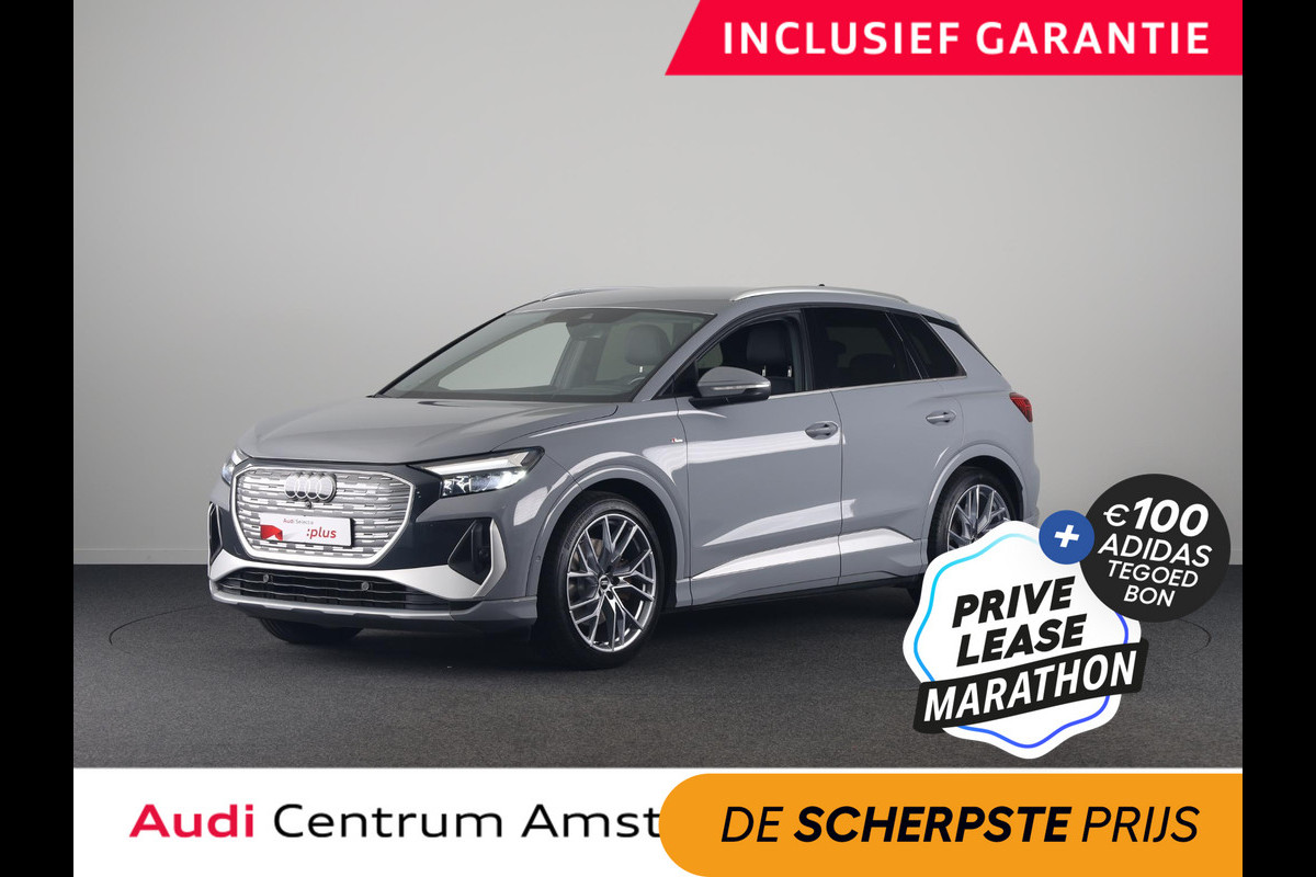 Audi Q4 e-tron 40 Advanced edition 77 kWh 204 pk S-tronic | Private lease vanaf € 824,- per maand | Navigatie | Parkeersensoren (Park assist) | Achteruitrijcamera | Adaptieve cruise control | Sonos geluidssysteem | Lederen bekleding | S-Line (exterieur) |