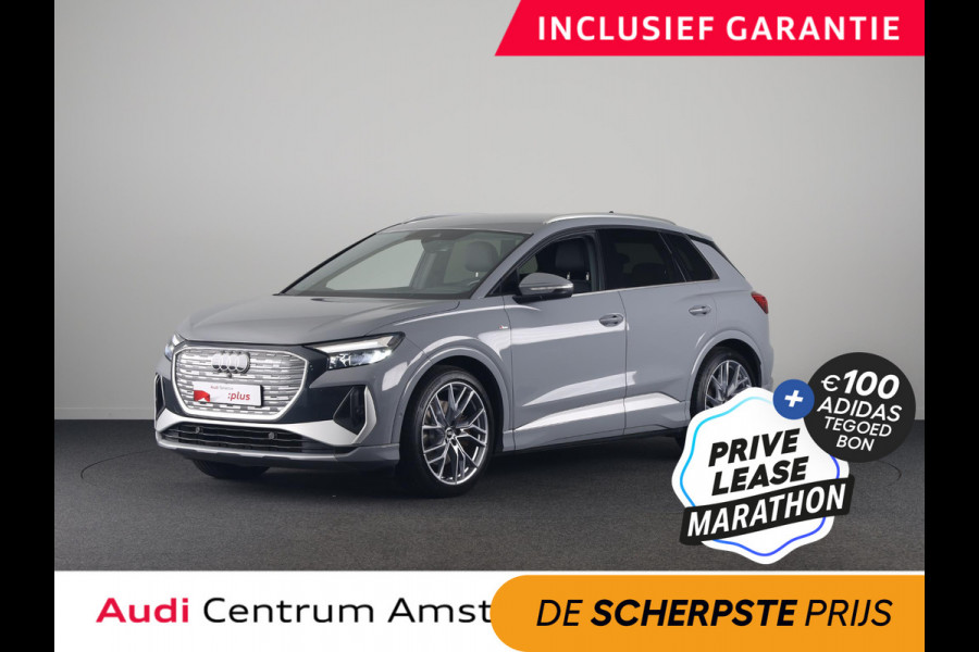Audi Q4 e-tron 40 Advanced edition 77 kWh 204 pk S-tronic | Private lease vanaf € 824,- per maand | Navigatie | Parkeersensoren (Park assist) | Achteruitrijcamera | Adaptieve cruise control | Sonos geluidssysteem | Lederen bekleding | S-Line (exterieur) |