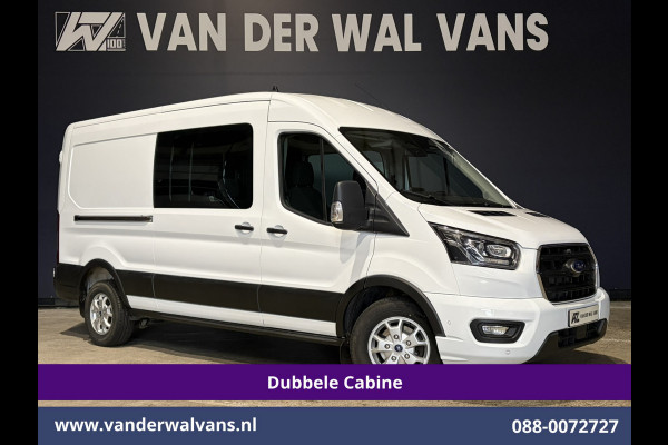Ford Transit 2.0 TDCI 131pk L3H2 Dubbele Cabine Euro6 Airco | Xenon | 5-Zits | Navigatie | LED | Apple Carplay Cruisecontrol, Android Auto, Parkeersensoren, LM Velgen