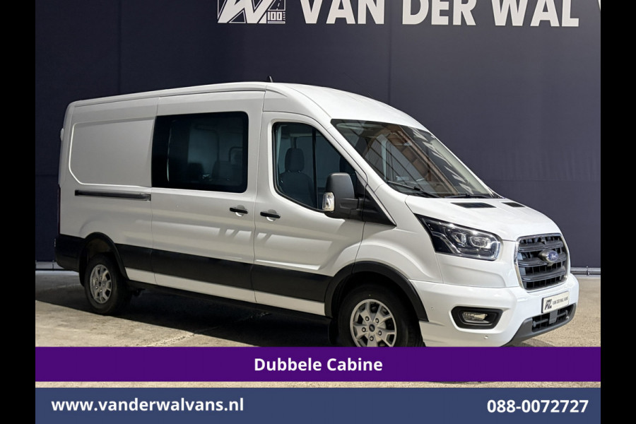 Ford Transit 2.0 TDCI 131pk L3H2 Dubbele Cabine Euro6 Airco | Xenon | 5-Zits | Navigatie | LED | Apple Carplay Cruisecontrol, Android Auto, Parkeersensoren, LM Velgen