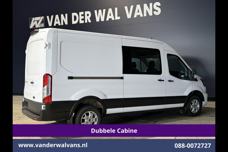 Ford Transit 2.0 TDCI 131pk L3H2 Dubbele Cabine Euro6 Airco | Xenon | 5-Zits | Navigatie | LED | Apple Carplay Cruisecontrol, Android Auto, Parkeersensoren, LM Velgen
