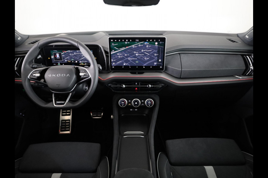 Škoda Kodiaq 1.5 TSI PHEV Sportline Business 204 pk 6 versn. DSG | Dynamic Chassis Control Pakket | Comfort Pakket | Head-up display | Parkeer Pakket | Winter Pakket | Trekhaak | Panoramadak |  20" lichtmetalen velgen Rila aero, antraciet zwart