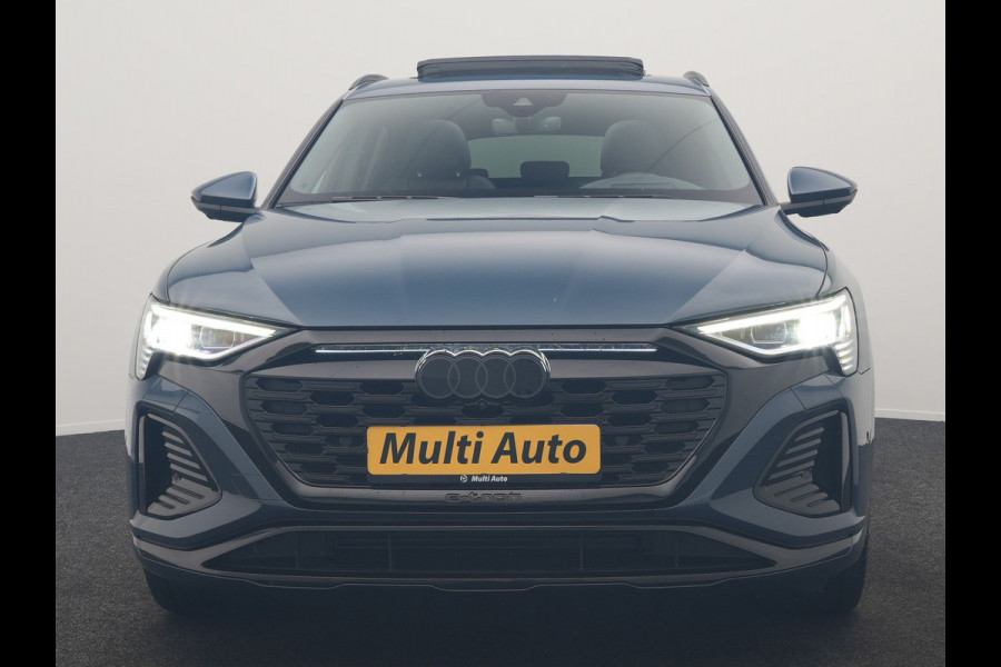 Audi Q8 Sportback e-tron 50 quattro S Line 95 kWh 340pk Dealer O.H. | Panodak | Luchtvering | 360 Camera | Matrix LED | Alcantara Sportstoelen Verwarmd | Keyless | Sfeerverlichting | Apple Carplay | Navigatie | DAB | 21"L.M |