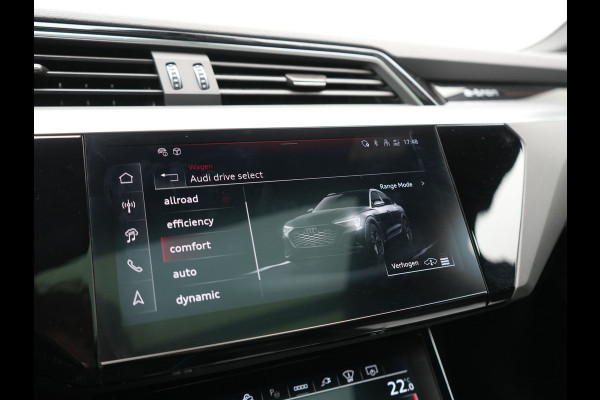 Audi Q8 Sportback e-tron 50 quattro S Line 95 kWh 340pk Dealer O.H. | Panodak | Luchtvering | 360 Camera | Matrix LED | Alcantara Sportstoelen Verwarmd | Keyless | Sfeerverlichting | Apple Carplay | Navigatie | DAB | 21"L.M |
