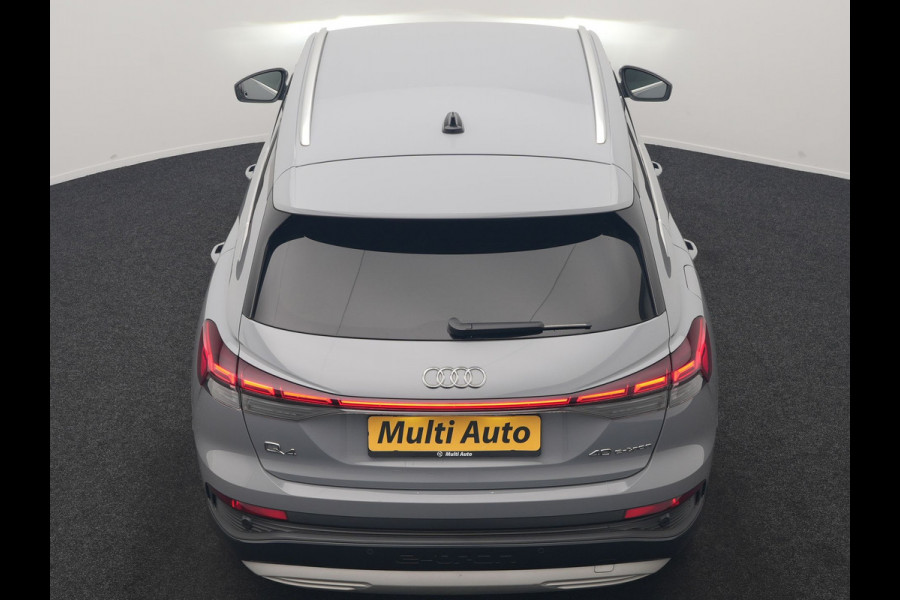 Audi Q4 e-tron 40 S Line 77 kWh 204pk Dealer O.H. | SOH 96,5 % | Trekhaak Af Fabriek | Adaptive Cruise | Head Up | Camera | Matrix LED | Sportstoelen Verwarmd | Sfeerverlichting | BLIS | Keyless | Apple Carplay | Navigatie | DAB | 19"L.M |