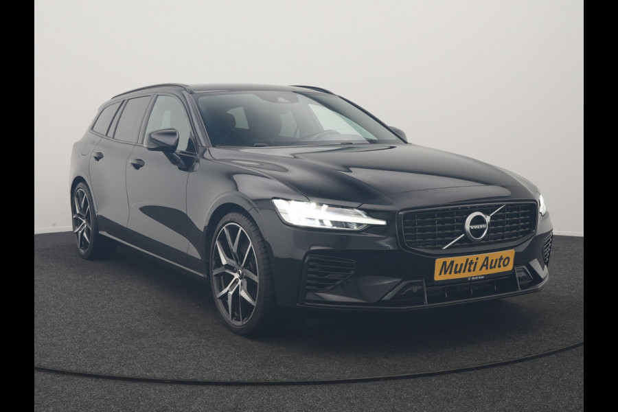 Volvo V60 T6 Recharge AWD R-Design PHEV 340pk Dealer O.H. | SOH 82,8% | Camera | Harman / Kardon | Lederen Sportstoelen Memory & Verwarmd | Stuur Verwarmd | Keyless | BLIS | Cruise Control | Apple Carplay | Navigatie | DAB | 20"L.M | Plug In Hybrid