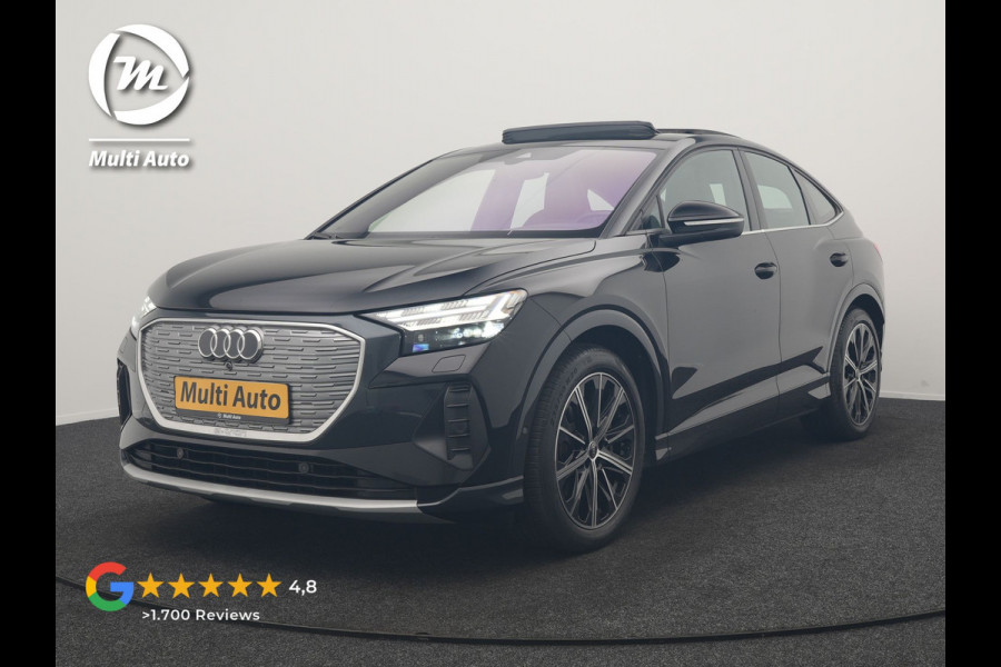 Audi Q4 Sportback e-tron 40 S edition 77 kWh 204pk Dealer O.H. | Trekhaak Af Fabriek | Panodak | Adaptive Cruise | Head Up | 360 Camera | Matrix LED | Lederen Sportstoelen & Stuur Verwarmd | Keyless | Apple Carplay | Navigatie | DAB | 20"L.M |