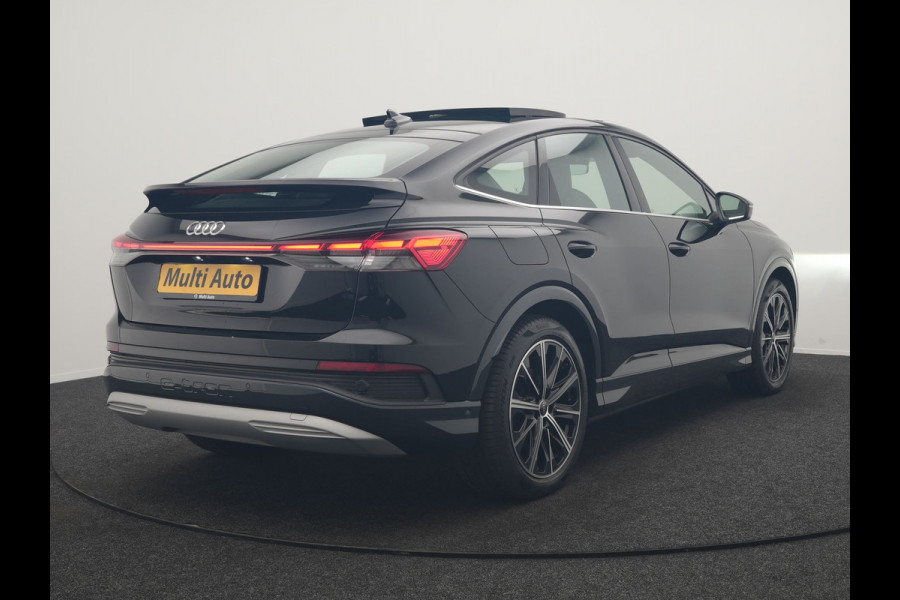 Audi Q4 Sportback e-tron 40 S edition 77 kWh 204pk Dealer O.H. | Trekhaak Af Fabriek | Panodak | Adaptive Cruise | Head Up | 360 Camera | Matrix LED | Lederen Sportstoelen & Stuur Verwarmd | Keyless | Apple Carplay | Navigatie | DAB | 20"L.M |