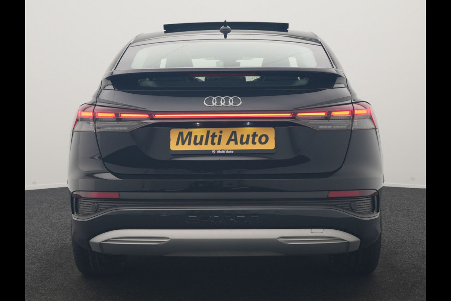 Audi Q4 Sportback e-tron 40 S edition 77 kWh 204pk Dealer O.H. | Trekhaak Af Fabriek | Panodak | Adaptive Cruise | Head Up | 360 Camera | Matrix LED | Lederen Sportstoelen & Stuur Verwarmd | Keyless | Apple Carplay | Navigatie | DAB | 20"L.M |
