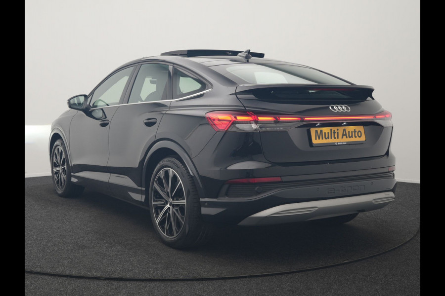 Audi Q4 Sportback e-tron 40 S edition 77 kWh 204pk Dealer O.H. | Trekhaak Af Fabriek | Panodak | Adaptive Cruise | Head Up | 360 Camera | Matrix LED | Lederen Sportstoelen & Stuur Verwarmd | Keyless | Apple Carplay | Navigatie | DAB | 20"L.M |