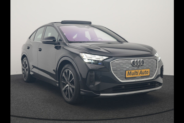 Audi Q4 Sportback e-tron 40 S edition 77 kWh 204pk Dealer O.H. | Trekhaak Af Fabriek | Panodak | Adaptive Cruise | Head Up | 360 Camera | Matrix LED | Lederen Sportstoelen & Stuur Verwarmd | Keyless | Apple Carplay | Navigatie | DAB | 20"L.M |