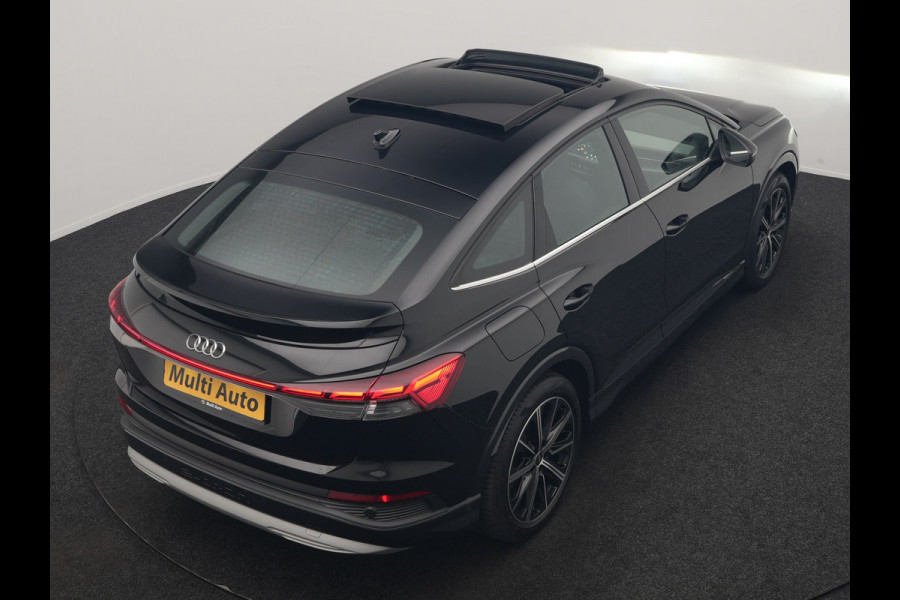 Audi Q4 Sportback e-tron 40 S edition 77 kWh 204pk Dealer O.H. | Trekhaak Af Fabriek | Panodak | Adaptive Cruise | Head Up | 360 Camera | Matrix LED | Lederen Sportstoelen & Stuur Verwarmd | Keyless | Apple Carplay | Navigatie | DAB | 20"L.M |