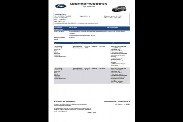 Ford FOCUS Wagon 1.0 EcoBoost ST Line X Business 125pk/92kW 6-bak