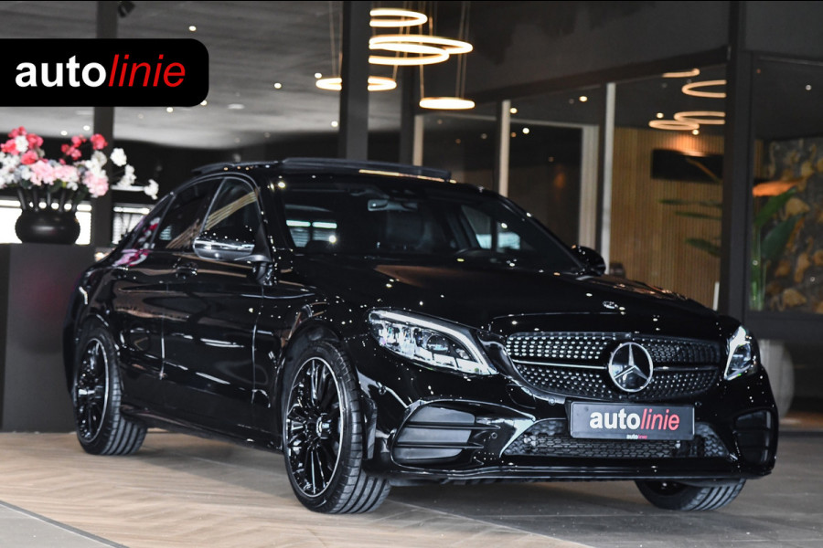 Mercedes-Benz C-Klasse 300 e AMG Night Edition, Pano, Luchtvering, Burmester, 360, Virtual, Multibeam, Keyless. CarPlay!