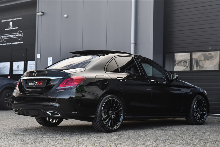 Mercedes-Benz C-Klasse 300 e AMG Night Edition, Pano, Luchtvering, Burmester, 360, Virtual, Multibeam, Keyless. CarPlay!