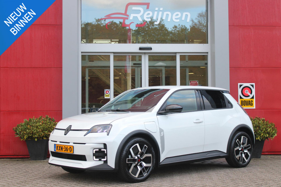 Renault 5 COMFORT RANGE TECHNO 150PK 52 kWh *NIEUWE AUTO!* | PACK WINTER TECHNO: (ELEKTRISCH VERWARMBARE VOORSTOELEN, ELEKTRISCH VERWARMBAAR STUURWIEL, BESTUUDERSSTOEL MET ELEKTRSCH VERSTELBARE LENDESTEUN, IN HOOGTE VERSTELBARE PASSAGIERSSTOEL) | LICHTMETALEN VELGEN 18" | ADAPTIVE CRUISE CONTROL | FULL LED KOPLAMPEN MET FRANSE VLAG | ELEKTRTISCH INKLABARE EN VERWARMBARE BUITENSPIEGELS | ACHTERUITRIJ CAMERA | SFEER VERLICHTING | GOOGLE MAPS NAVIGATIE | DRAADLOZE TELEFOONLADER | PRIVACY GLASS | 100KW SNELLAAD FUNCTIE | DRAADLOZE APPLE CARPLAY/ANDROID AUTO | DAB+ RADIO | SFEER VERL