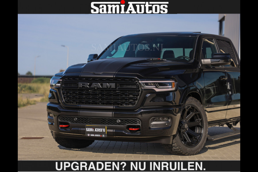 Dodge Ram De Meest Luxe en Volle Pick-Up in zijn Klasse €84950,- excl | Limited H.O 540HP 706Nm | Massage + Full Option | Comfortabele Dubbele Cabine met Royale 5 Zitplaatsen | BPM vrij | Nu Leverbaar uit Voorraad | Voorraad Nr 2304 - 8540 | De specialist in Amerikaanse pick‑ups in Nederland en Europa.