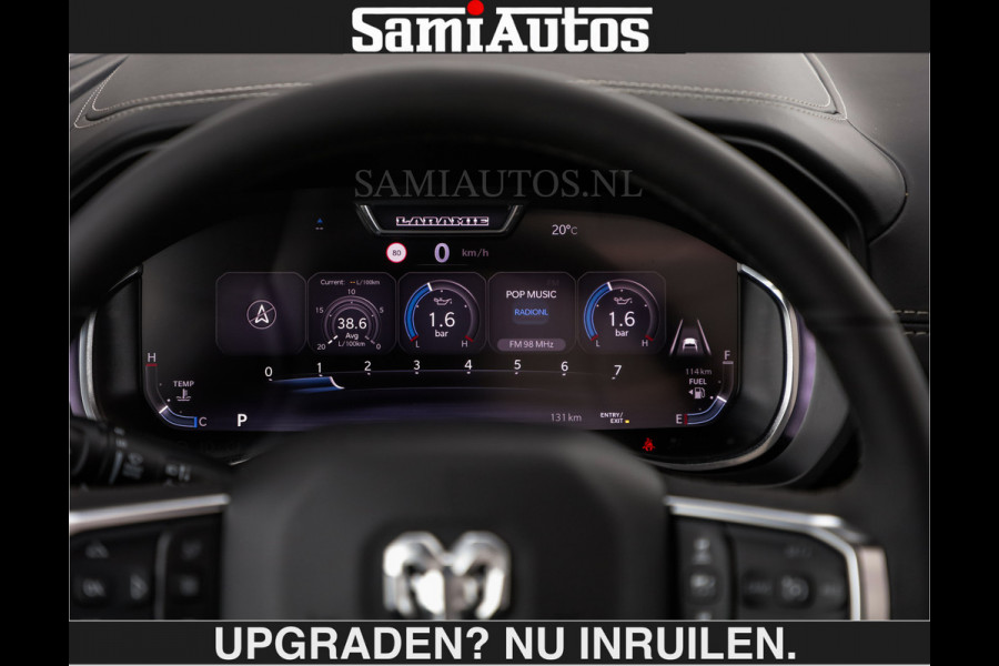 Dodge Ram BOM VOL | HUD | 420PK | LUCHTVERING | PANO | €79950,- excl | PASSAGIERSSCHERM | BOM EN BOM VOL | Comfortabele Dubbele Cabine met Royale 5 Zitplaatsen | DODGE RAM PREMIUM LARAMIE EDITION | Voorraad Nr 2230 - 8765 | De specialist in Amerikaanse pick‑ups in Nederland en Europa.