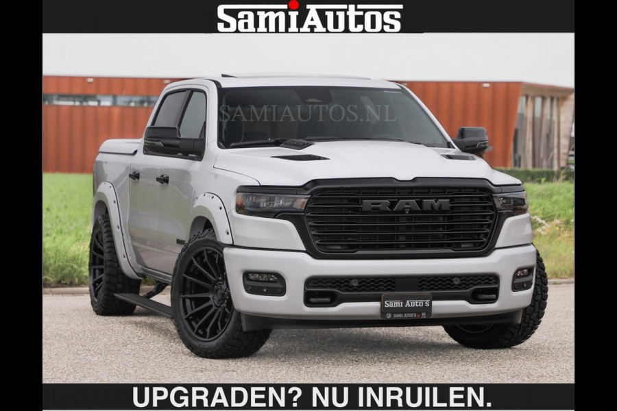 Dodge Ram BOM VOL | HUD | 420PK | LUCHTVERING | PANO | €79950,- excl | PASSAGIERSSCHERM | BOM EN BOM VOL | Comfortabele Dubbele Cabine met Royale 5 Zitplaatsen | DODGE RAM PREMIUM LARAMIE EDITION | Voorraad Nr 2230 - 8765 | De specialist in Amerikaanse pick‑ups in Nederland en Europa.