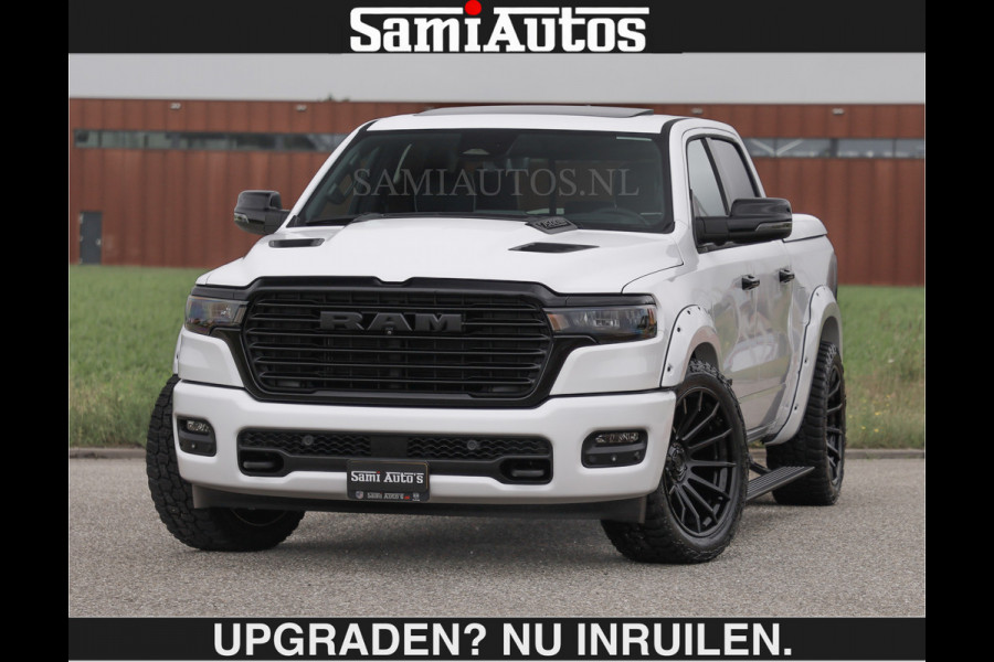 Dodge Ram BOM VOL | HUD | 420PK | LUCHTVERING | PANO | €79950,- excl | PASSAGIERSSCHERM | BOM EN BOM VOL | Comfortabele Dubbele Cabine met Royale 5 Zitplaatsen | DODGE RAM PREMIUM LARAMIE EDITION | Voorraad Nr 2230 - 8765 | De specialist in Amerikaanse pick‑ups in Nederland en Europa.