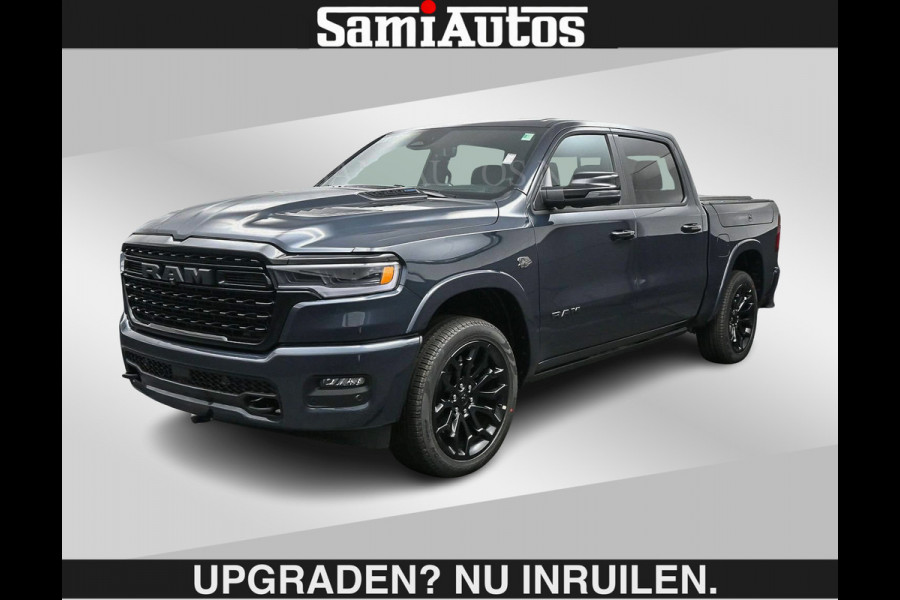 Dodge Ram LIMITED 2027 5.7 V8 HEMI | €79950,- excl excl | MAXIMAAL UITGERUST | NIEUWE KLEUR Forged Blue Metallic met Ebony Red interior se DUBBELE CABINE | 5 PERSOONS | DC | Allernieuwste Limited 2027 in nieuwe kleur Forged Blue  – volledig uitgerust met alle opties.