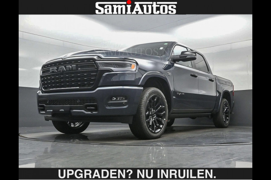 Dodge Ram LIMITED 2027 5.7 V8 HEMI | €79950,- excl excl | MAXIMAAL UITGERUST | NIEUWE KLEUR Forged Blue Metallic met Ebony Red interior se DUBBELE CABINE | 5 PERSOONS | DC | Allernieuwste Limited 2027 in nieuwe kleur Forged Blue  – volledig uitgerust met alle opties.