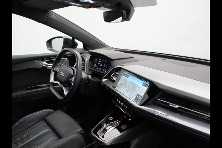 Audi Q4 e-tron 45 quattro S Line 82 kWh 286pk Dealer O.H | Trekhaak Af Fabriek | Adaptive Cruise | 360 Camera | Matrix LED | Lederen Sportstoelen Verwarmd | Keyless | Sfeerverlichting | Blis | Navigatie | Virtual | DAB | 19"L.M |