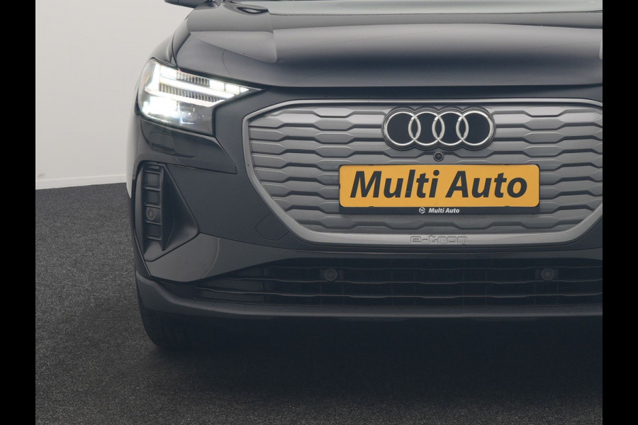 Audi Q4 e-tron 45 quattro S Line 82 kWh 286pk Dealer O.H | Trekhaak Af Fabriek | Adaptive Cruise | 360 Camera | Matrix LED | Lederen Sportstoelen Verwarmd | Keyless | Sfeerverlichting | Blis | Navigatie | Virtual | DAB | 19"L.M |