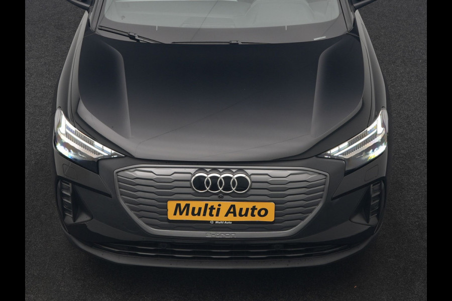 Audi Q4 e-tron 45 quattro S Line 82 kWh 286pk Dealer O.H | Trekhaak Af Fabriek | Adaptive Cruise | 360 Camera | Matrix LED | Lederen Sportstoelen Verwarmd | Keyless | Sfeerverlichting | Blis | Navigatie | Virtual | DAB | 19"L.M |