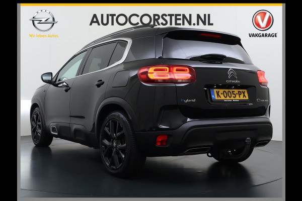 Citroën C5 Aircross 1.6T PHEV Hybrid 225PK Automaat Adap.Cruise Leder+Verwarmd Panoramadak Trekhaak Elek.Stoel+Memory Apple Carplay Android Auto Bus Navi Lmv 19" Privacy Glas Led Isofix DAB Draadloos opladen Lane Assist Regen-Lichtsensor 1.300KG Trekgewicht Dealeronderhouden Origineel Nederlandse Auto