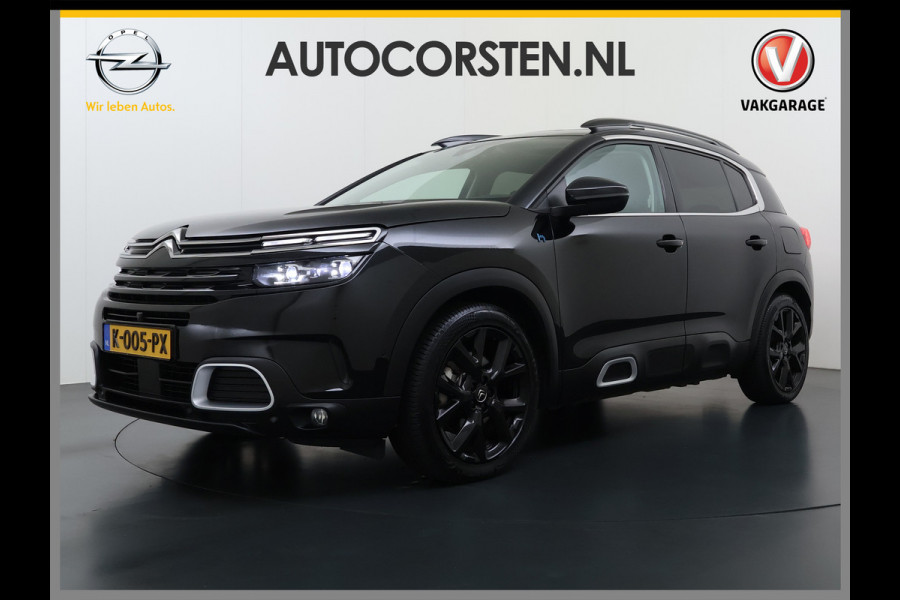 Citroën C5 Aircross 1.6T PHEV Hybrid 225PK Automaat Adap.Cruise Leder+Verwarmd Panoramadak Trekhaak Elek.Stoel+Memory Apple Carplay Android Auto Bus Navi Lmv 19" Privacy Glas Led Isofix DAB Draadloos opladen Lane Assist Regen-Lichtsensor 1.300KG Trekgewicht Dealeronderhouden Origineel Nederlandse Auto