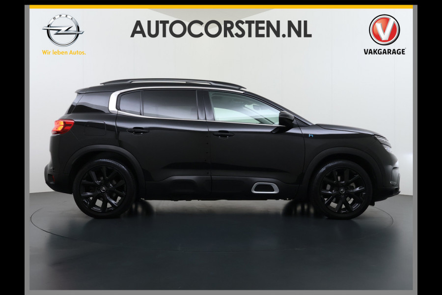 Citroën C5 Aircross 1.6T PHEV Hybrid 225PK Automaat Adap.Cruise Leder+Verwarmd Panoramadak Trekhaak Elek.Stoel+Memory Apple Carplay Android Auto Bus Navi Lmv 19" Privacy Glas Led Isofix DAB Draadloos opladen Lane Assist Regen-Lichtsensor 1.300KG Trekgewicht Dealeronderhouden Origineel Nederlandse Auto